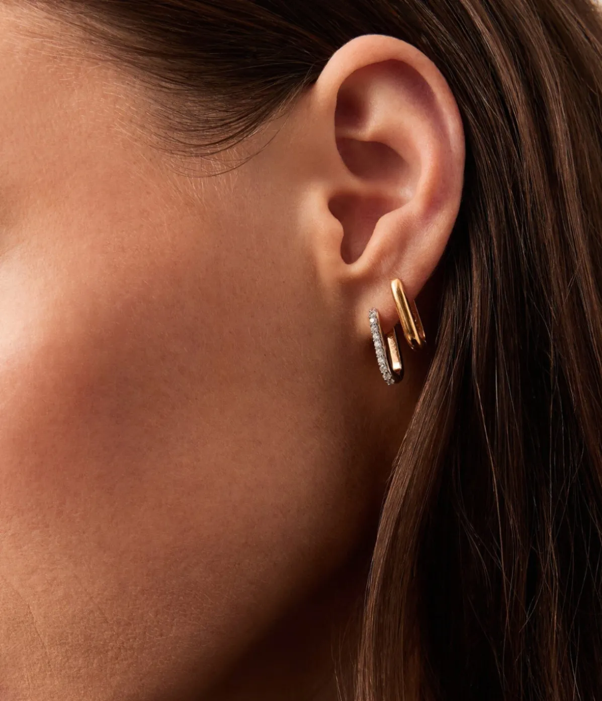 Classic Ovate Hoop Earrings In Gold