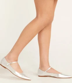 Cleo Nappa Flat In Silver