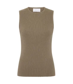 Cleo Sleeveless Top In Khaki