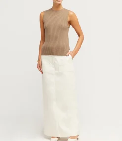 Cleo Sleeveless Top In Khaki