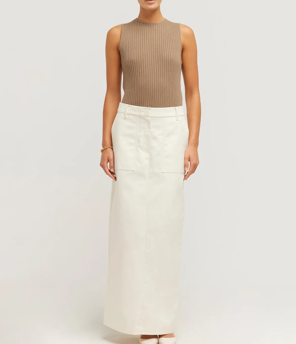 Cleo Sleeveless Top In Khaki