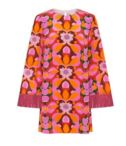 Cocoa Crepe Mini Dress In Seventies Orange
