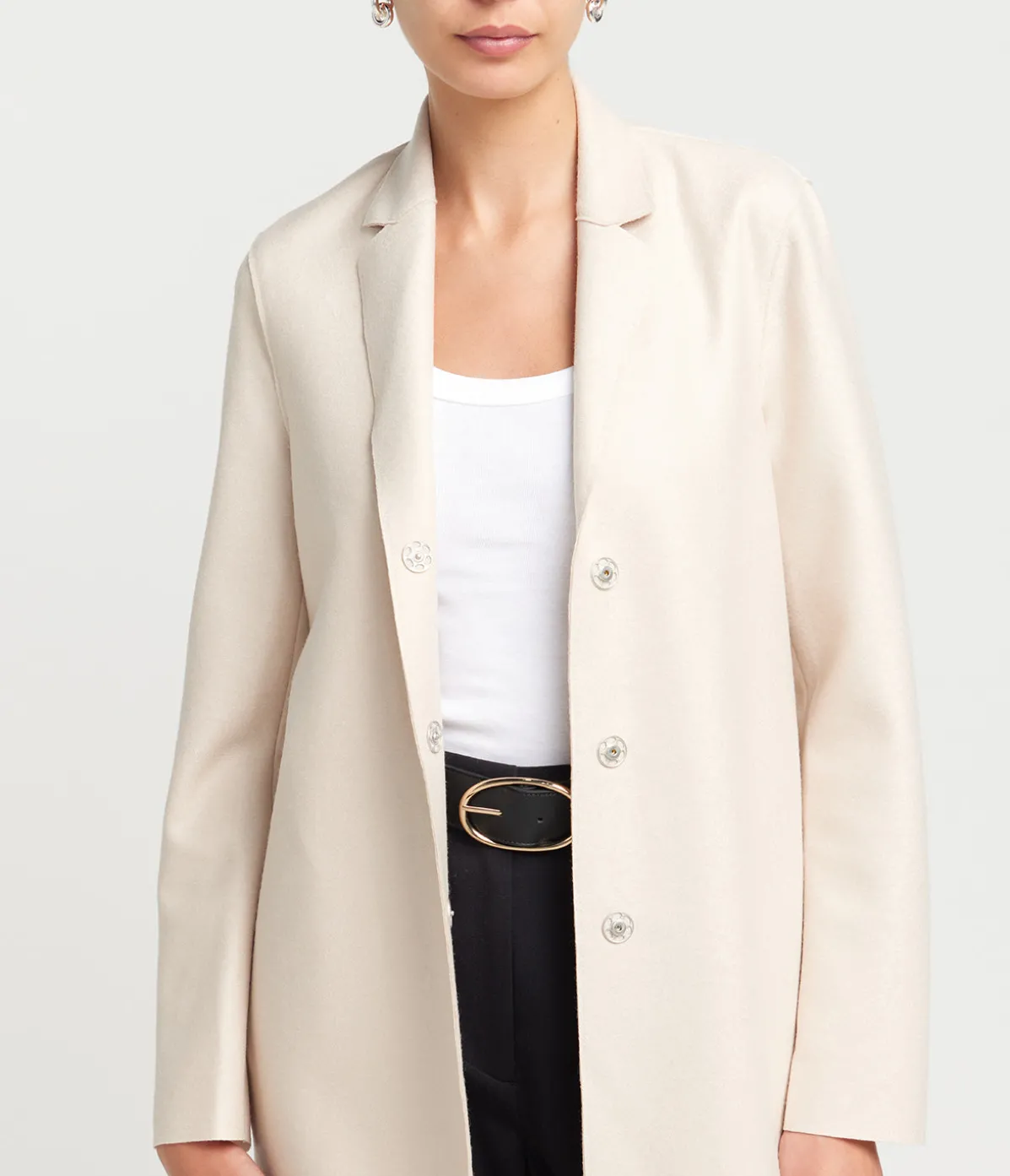 Cocoon Coat In Cream