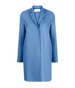 Cocoon Coat In Denim Blue