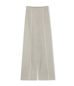 Contrast Linen Pants In Husk