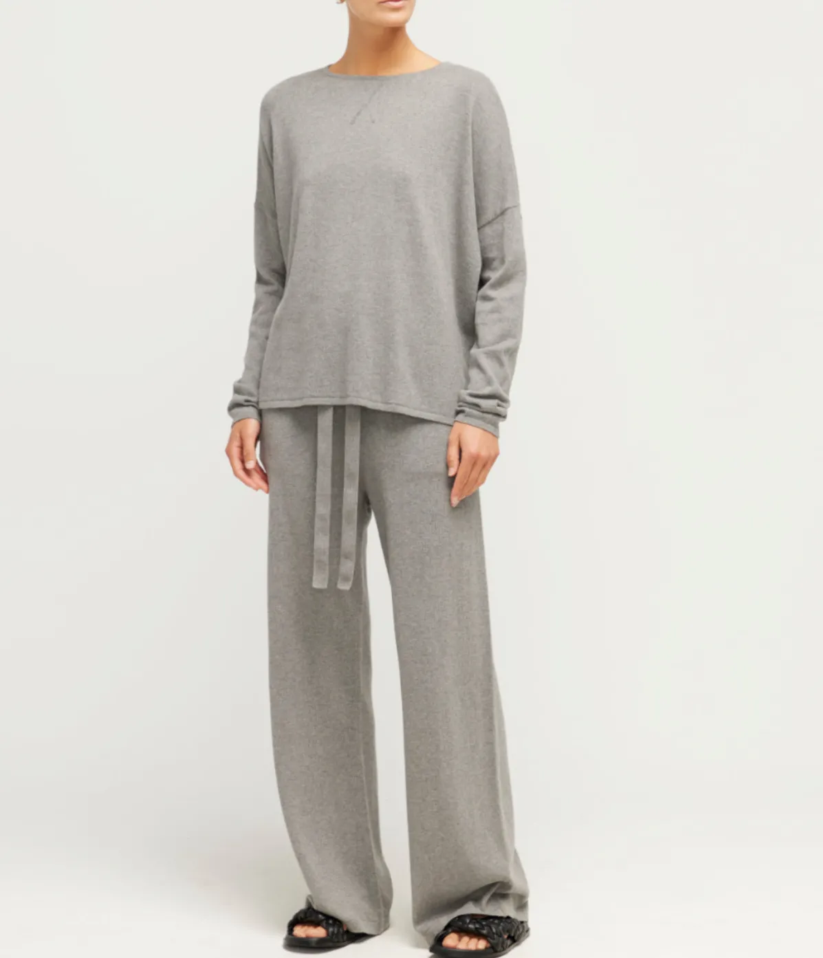 Cotton Cashmere Long Sleeve Knit In Uniform