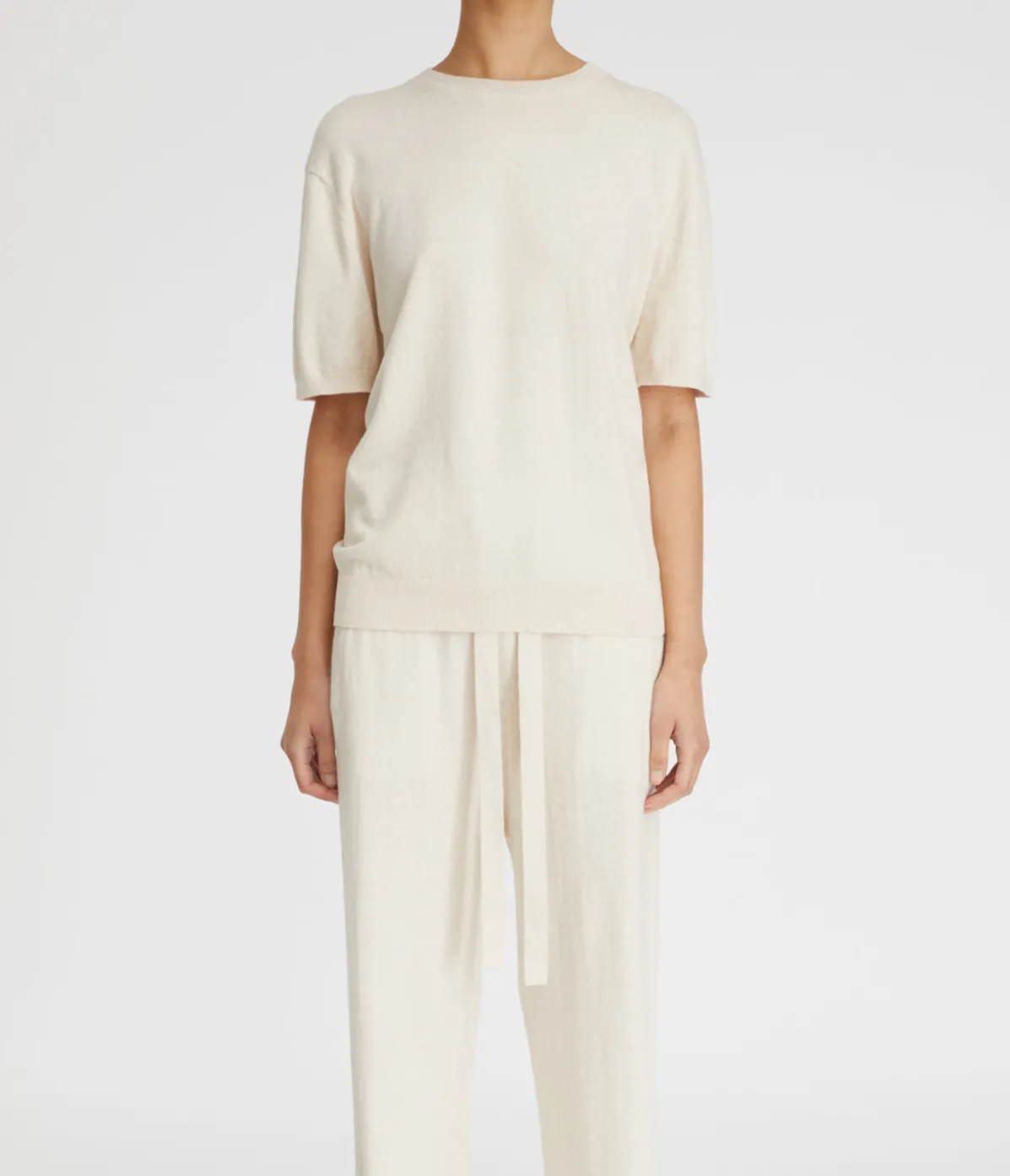 Cotton Cashmere Tee Oat Neutral