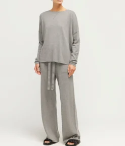 Cotton Cashmere Wide Leg Pant In Uniform