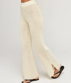 Cotton Crochet Pant In Milk