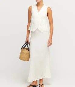Crystal Midi Skirt In Cream