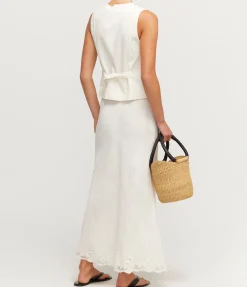 Crystal Midi Skirt In Cream