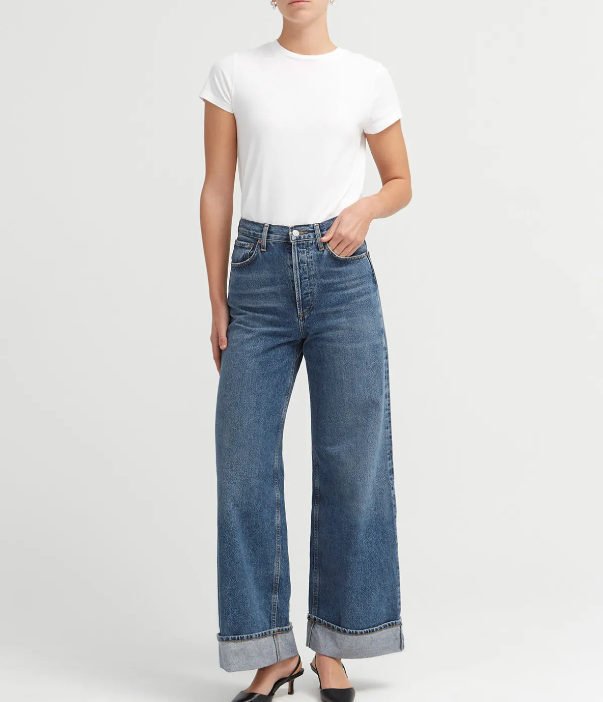 Dame High Rise Wide Leg Jean In Control