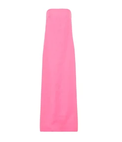 Delphi Organic Linen Strapless Dress In Rose