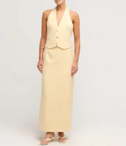 Delphi Split Midi Skirt In Butter