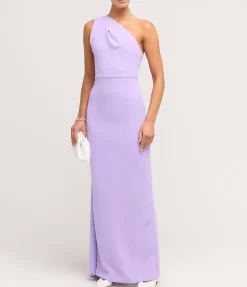 Demi Woven Crepe Dress In Lilac