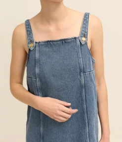 Denim Mini Dress In Tint Wash