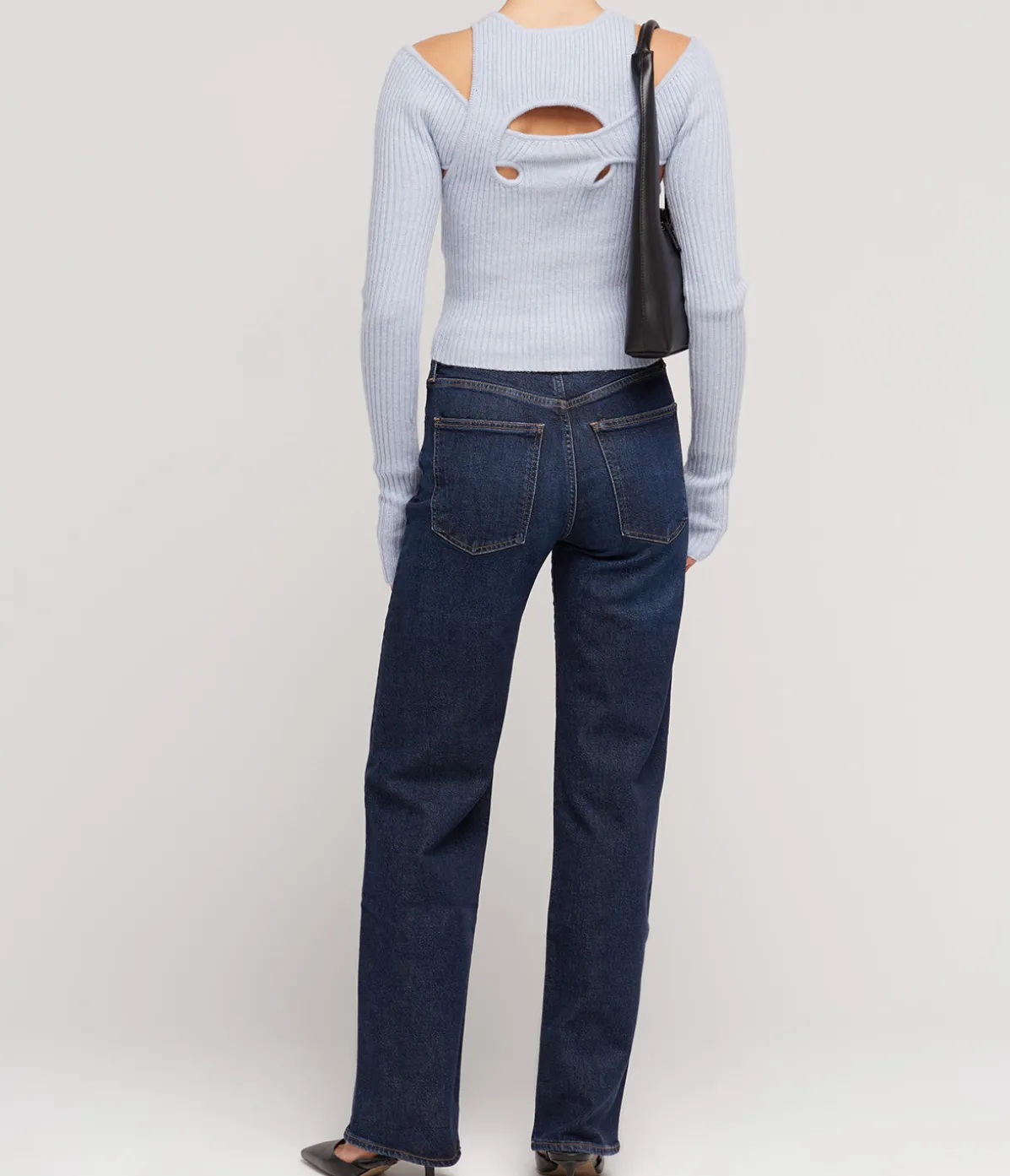 Derry Long Sleeve Top In Powder Blue