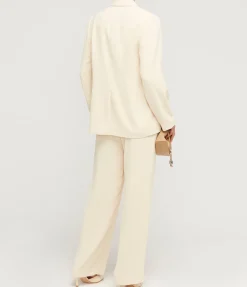 Double Breasted Crepe Blazer In Birch
