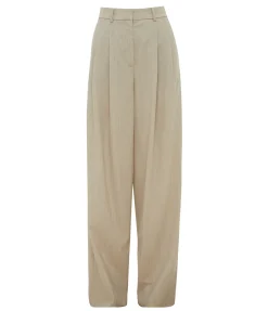Double Pleat Pant In Sand Melange