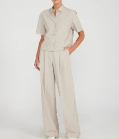Double Pleat Pant In Sand Melange