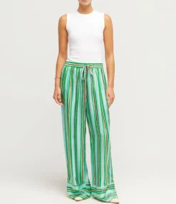 Ellie Tie Waist Pant In Aqua