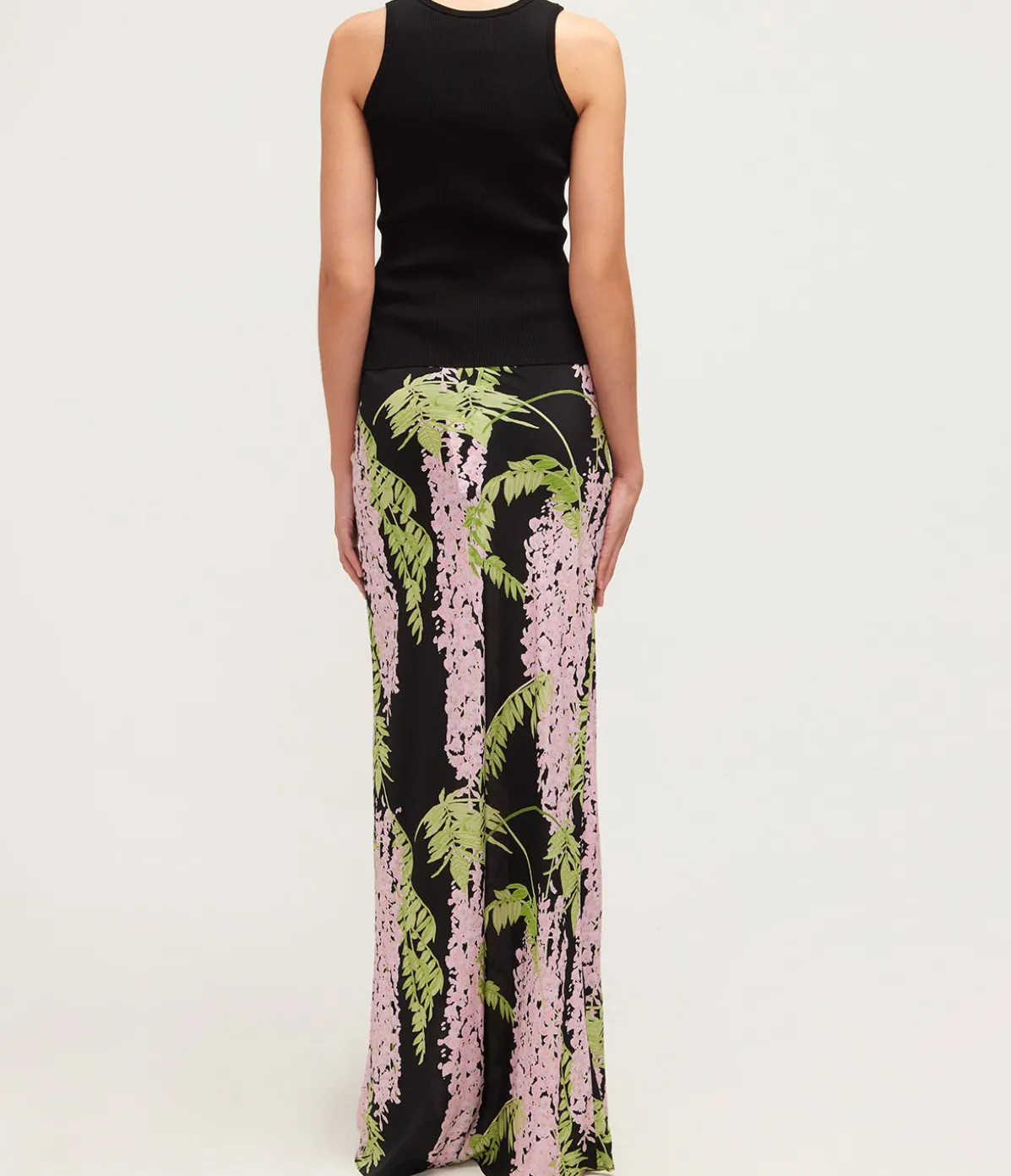 Emily Bias Cut Maxi Skirt In Wisteria