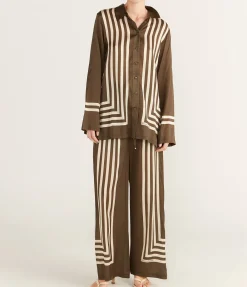Empress Pant In Moss Stripe