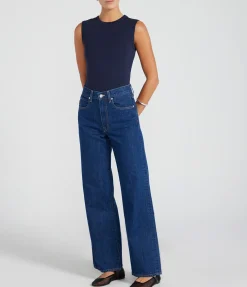 Esme High Neck Tank In Navy