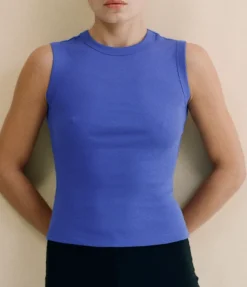 Esme High Neck Tank In Royal Blue