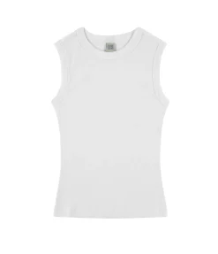 Esme High Neck Tank In White