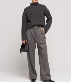 Faro Funnel Neck Sweater In Anthracite Melange