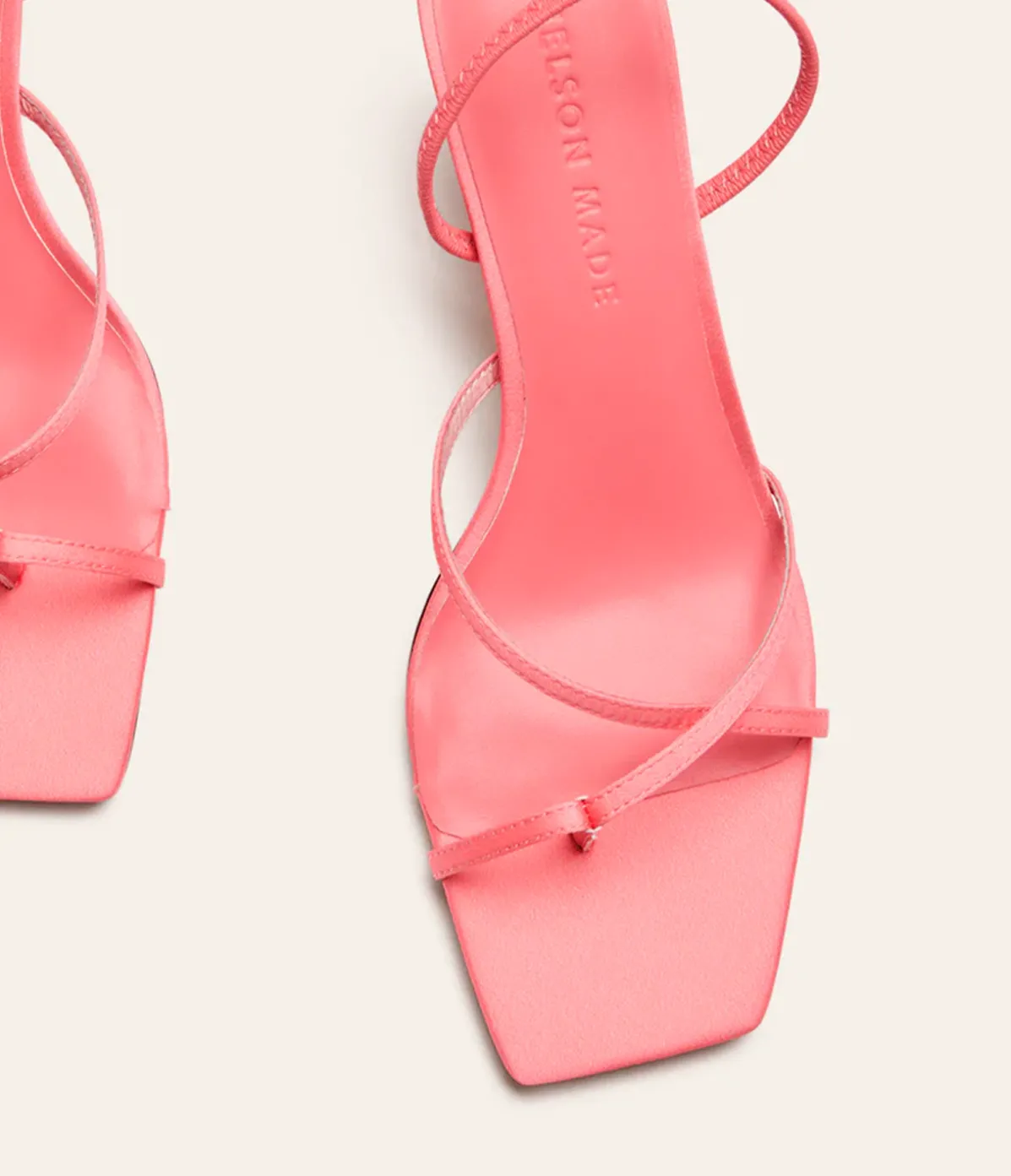 Fleur Midi Heel In Watermelon Satin
