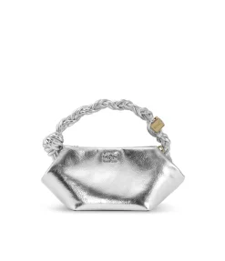 Ganni Mini Bou Bag In Silver