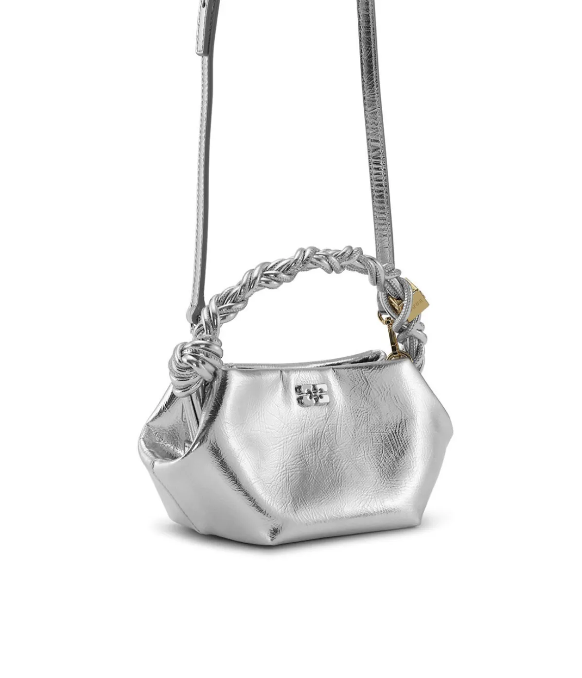 Ganni Mini Bou Bag In Silver