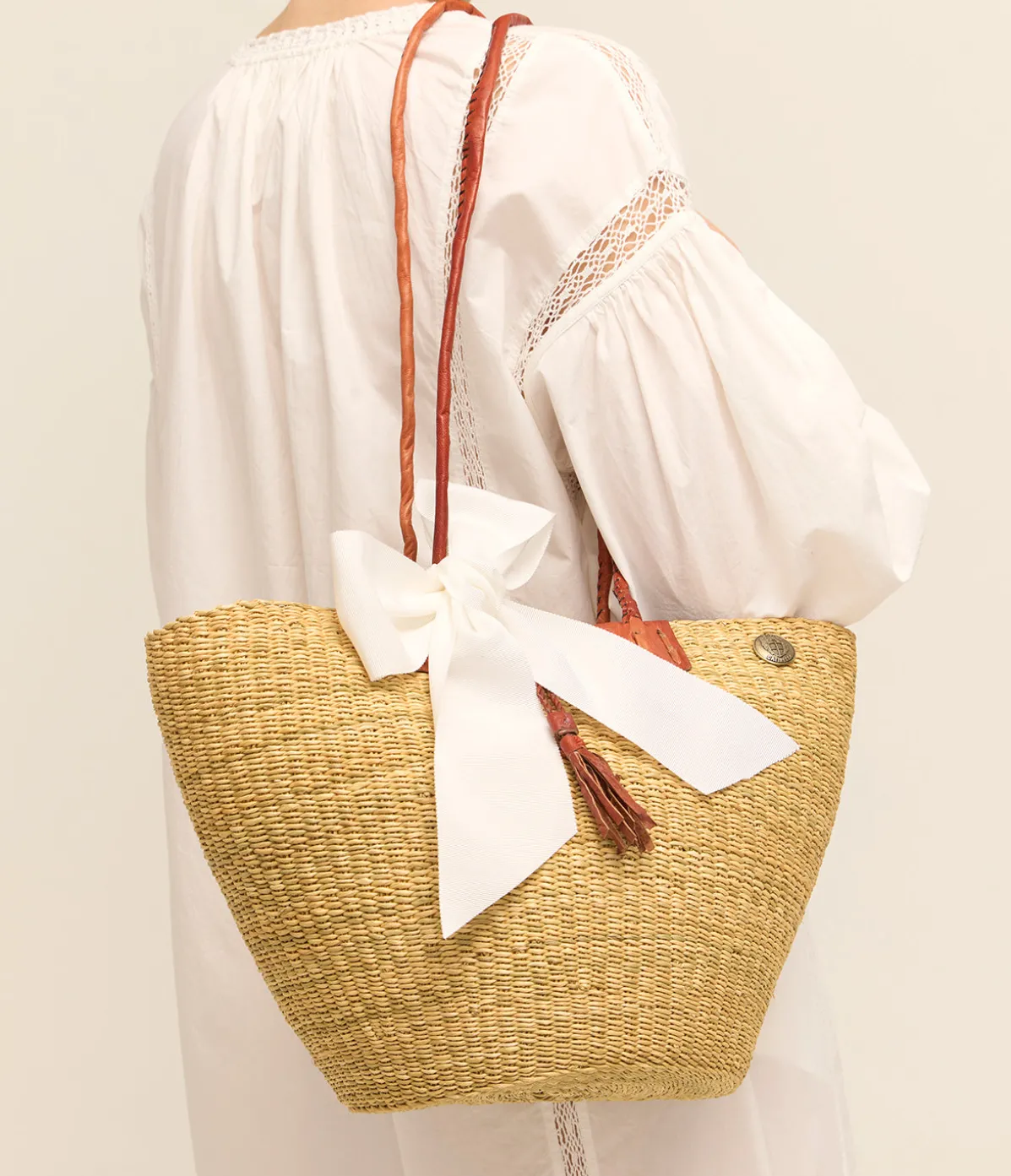 Ghana Basket Bag In Tan