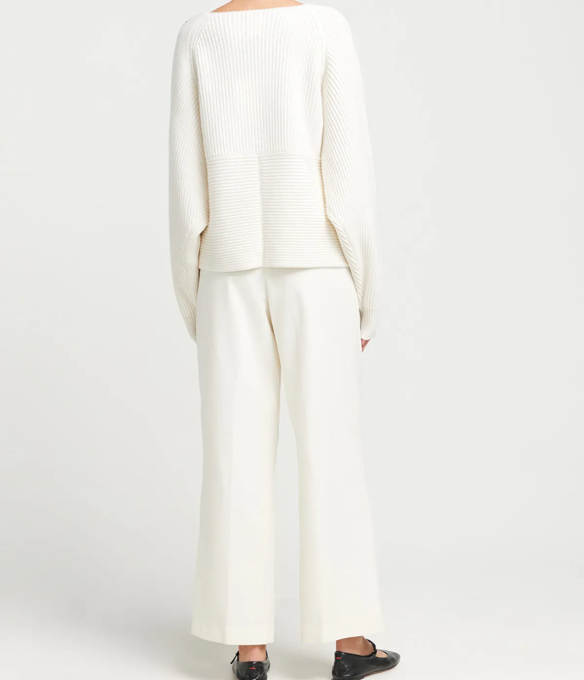 Gia Cashmere And Merino Cross Wrap Sweater In Ivory