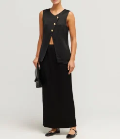 Gigi Column Skirt In Black