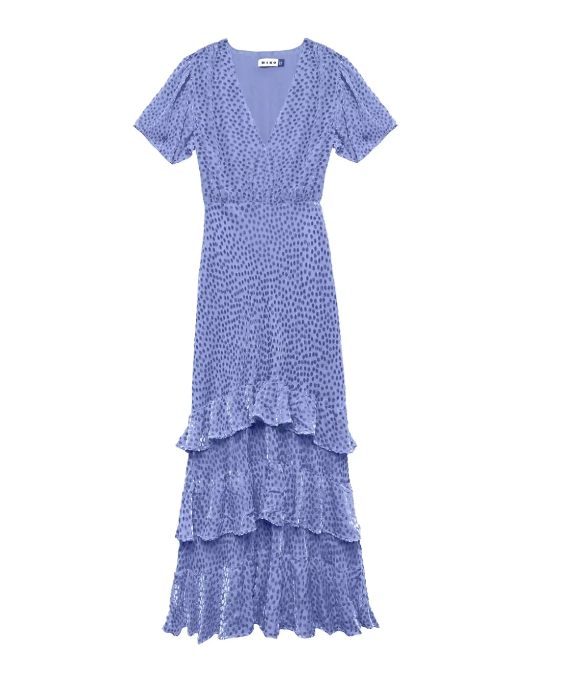 Gilly Tiered Dress In Slate Blue