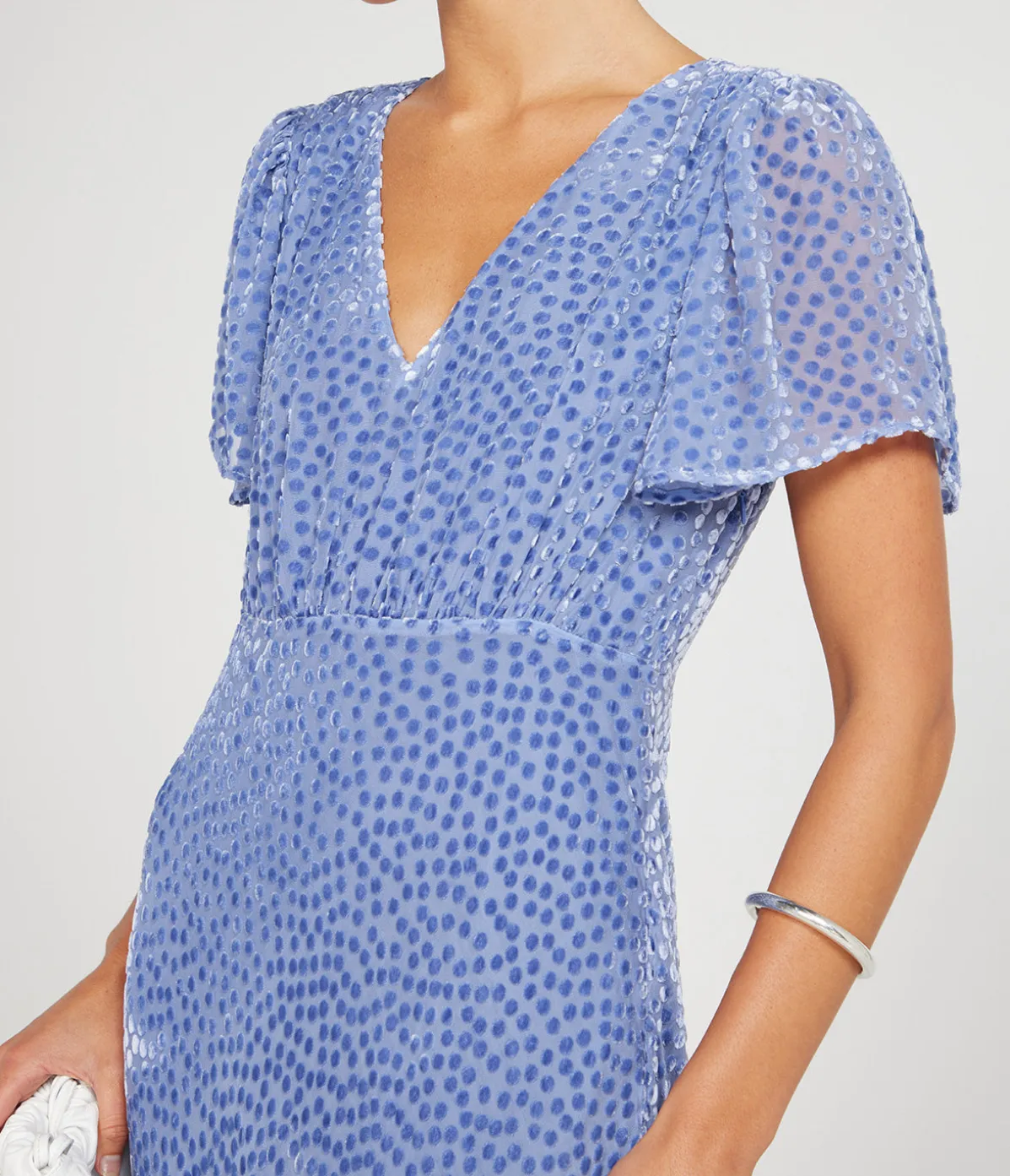 Gilly Tiered Dress In Slate Blue