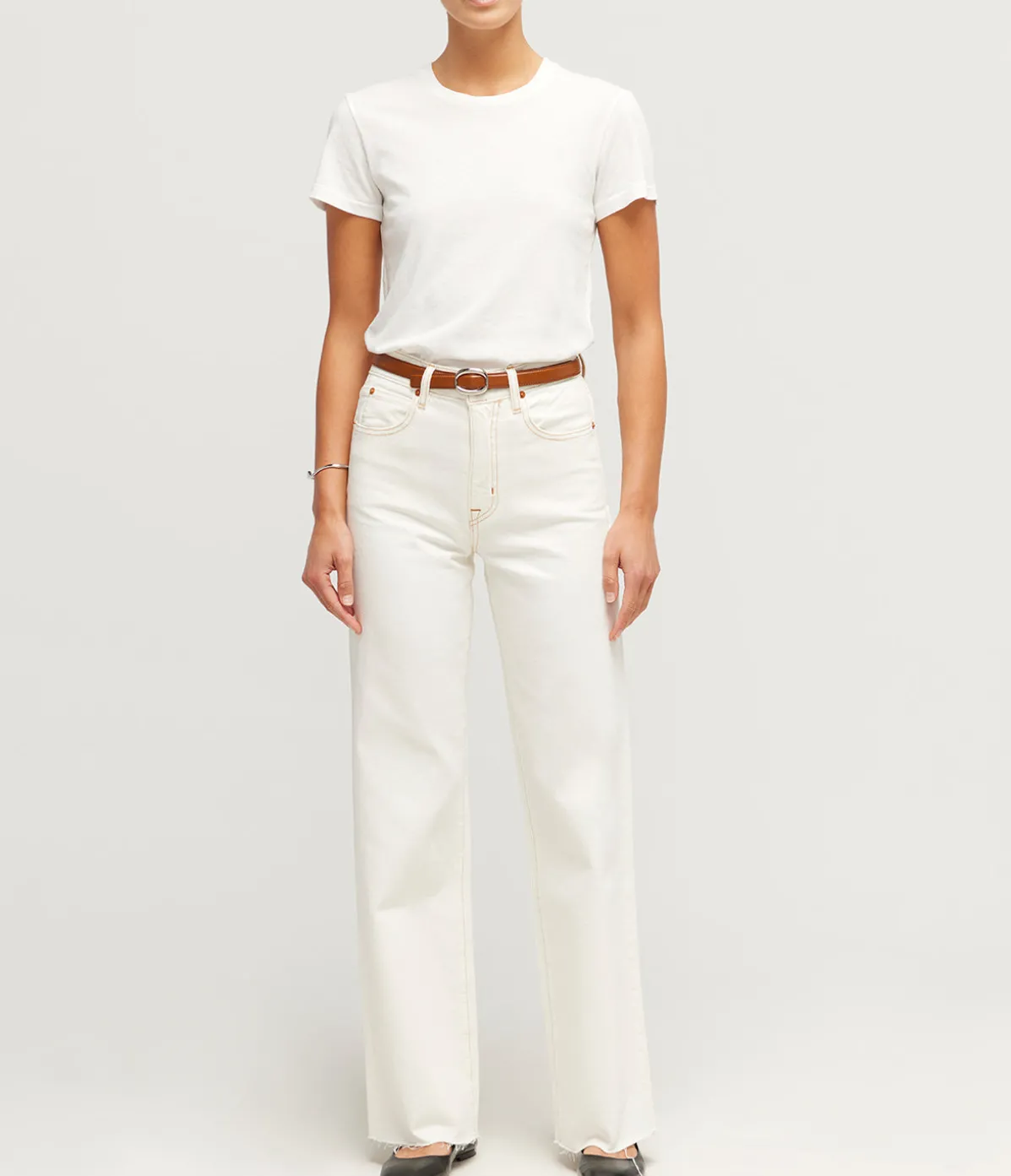 Grace High Rise Wide Leg In Natural White