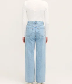 Grace High Rise Wide Leg Jean In Powder Blue