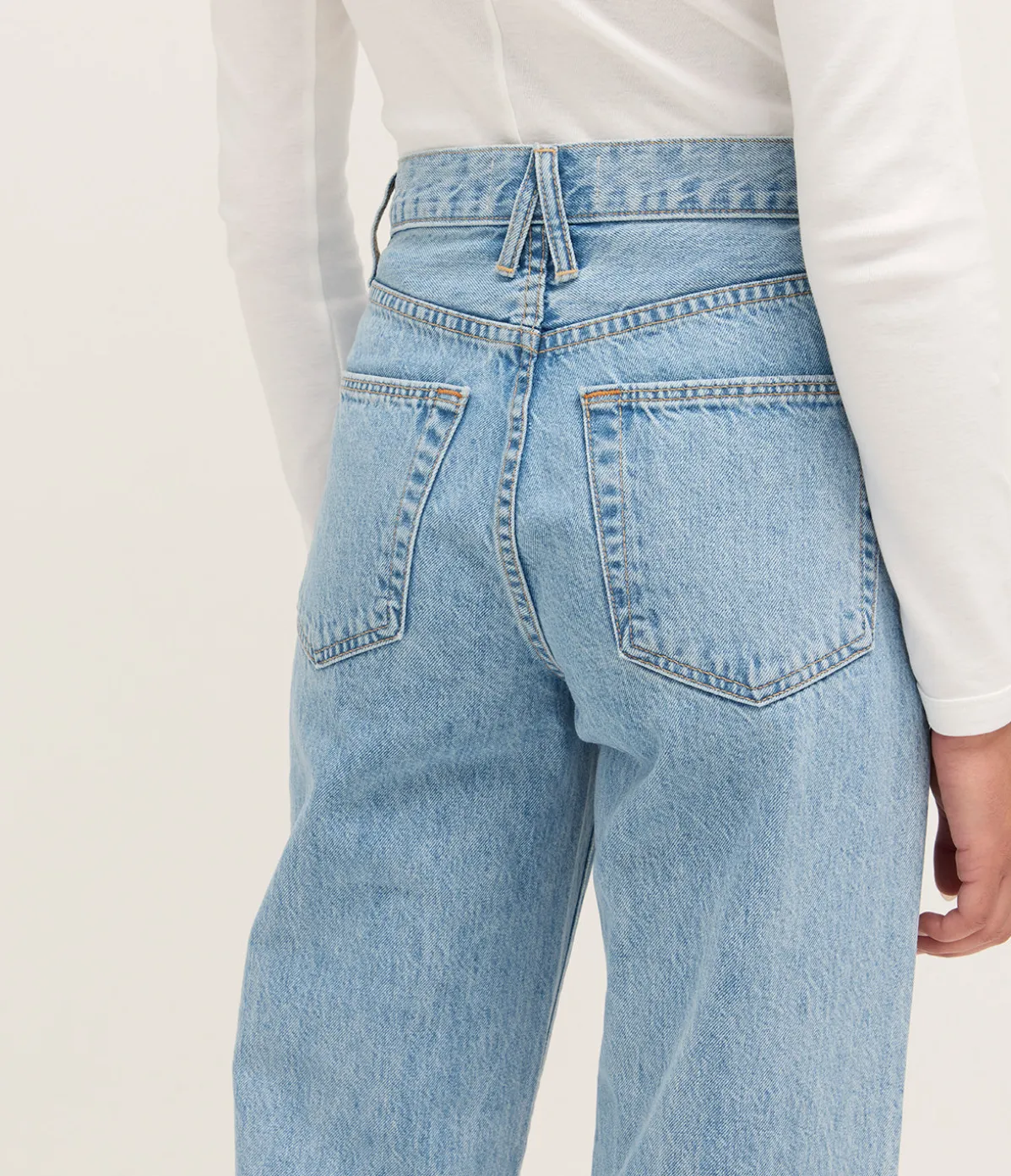 Grace High Rise Wide Leg Jean In Powder Blue