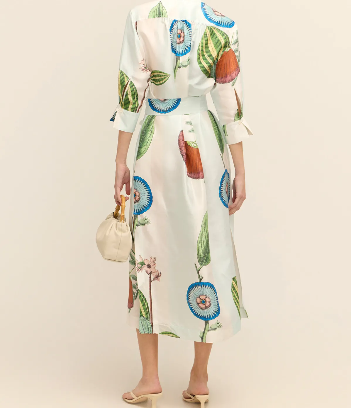 Grand Floral Column Dress In Multi