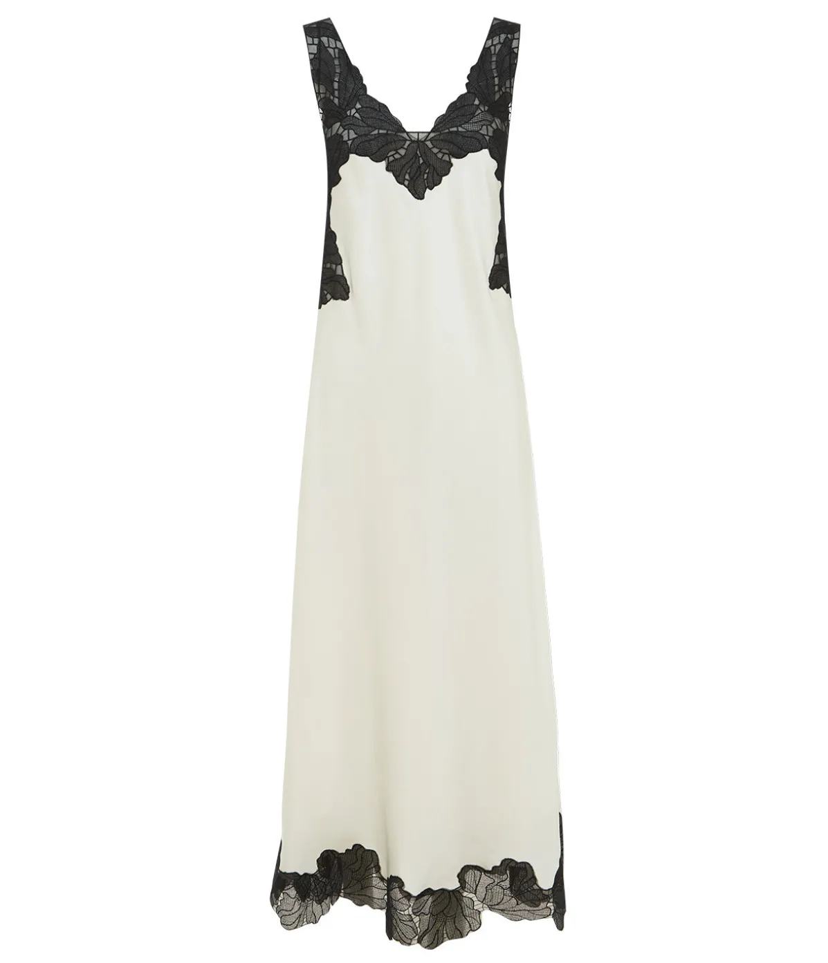 Gwynn V-Neck Midi Dress In Ivory And Black