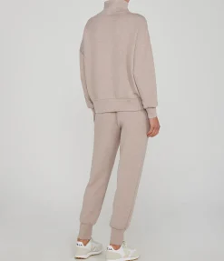 Hawley Half Zip Sweatshirt In Taupe Marle