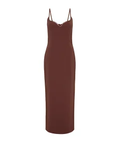 Heart Bodice Dress In Cocoa