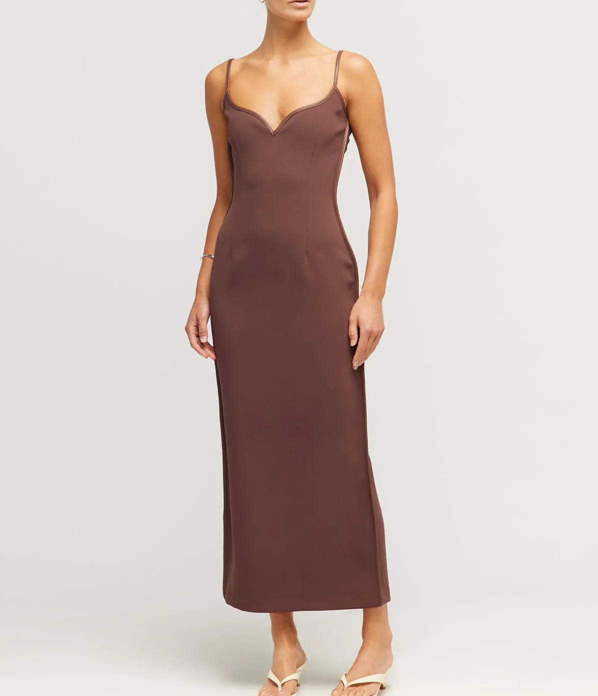 Heart Bodice Dress In Cocoa