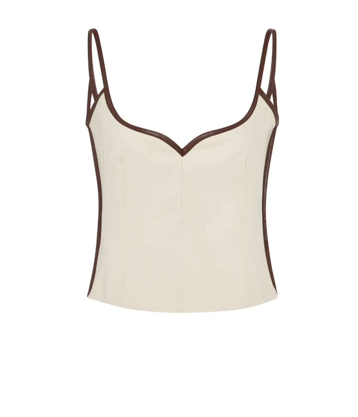 Heart Bodice Singlet In Carob Cream