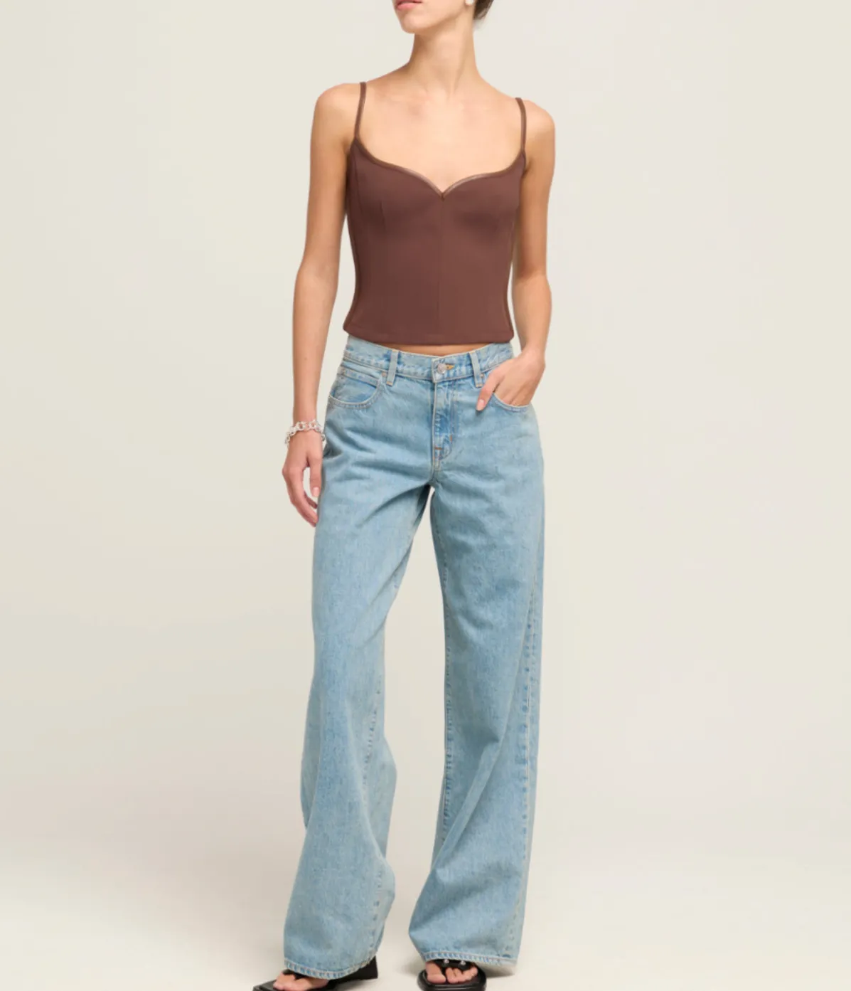 Heart Bodice Singlet In Cocoa
