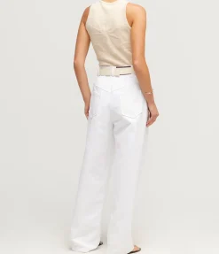 High Neck Knit Singlet In Sand